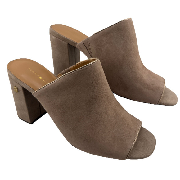 Tommy Hilfiger Shoes - Tommy Hilfiger Women's Sayna Beige Slide Open Toe Dress Mules Sandals Sz 8.5 NWB